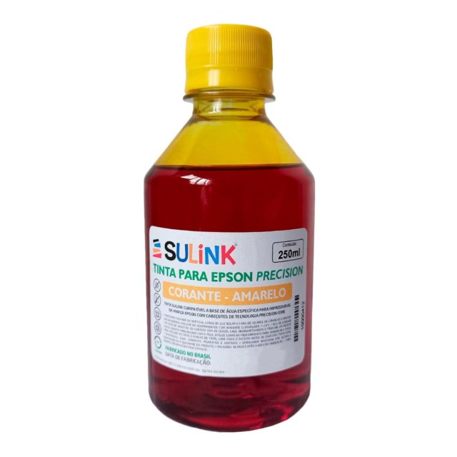 Tinta Sulink para Epson Precision Corante | 250ml Amarelo na Sulink