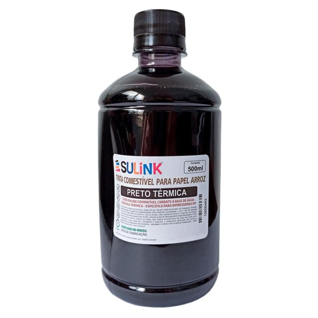 Tinta Sulink Comestível para Papel Arroz | Térmica para HP e Canon | 500ml na Sulink