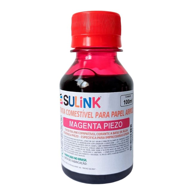 Tinta Sulink Comestível para Papel Arroz | Piezo para Epson | 100ml Magenta