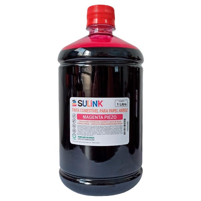 Tinta Sulink Comestível para Papel Arroz | Piezo para Epson | 1 Litro Magenta