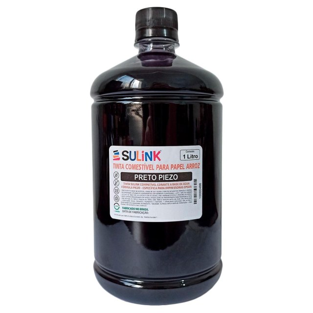 Tinta Sulink Comestível para Papel Arroz | Piezo para Epson | 1 Litro Preto