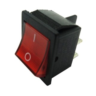 Chave Liga/Desliga 4 Pólos Gangorra | 16A-250V / 20A-125V | Vermelha com LED na Sulink