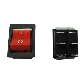 Chave Liga/Desliga 4 Pólos Gangorra | 16A-250V / 20A-125V | Vermelha com LED na Sulink