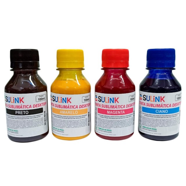 Tinta Sulink para Epson Desktop Sublimática | Kit 400ml (100ml cada cor)