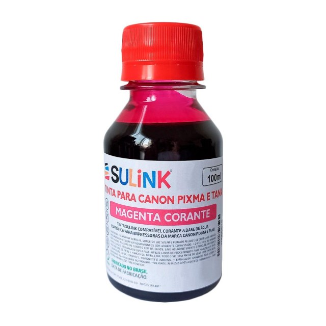 Tinta Sulink para Canon Pixma e Tank | 100ml Magenta na Sulink