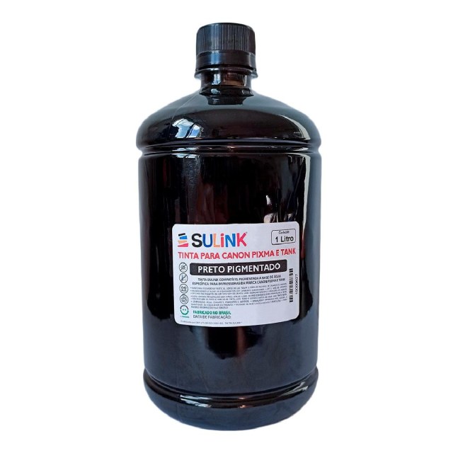 Tinta Sulink para Canon Pixma e Tank | 1 Litro Preto Pigmentado na Sulink
