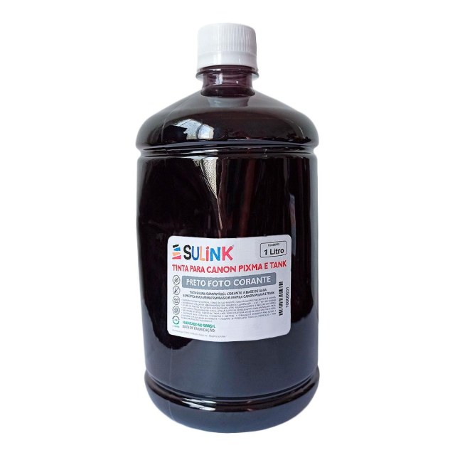 Tinta Sulink para Canon Pixma e Tank | 1 Litro Preto Fotográfico (Corante) na Sulink
