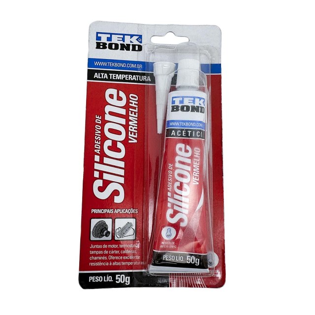 Cola Adesivo de Silicone Acético para Alta Temperatura | -54º à 316ºC | Vermelho 50g na Sulink