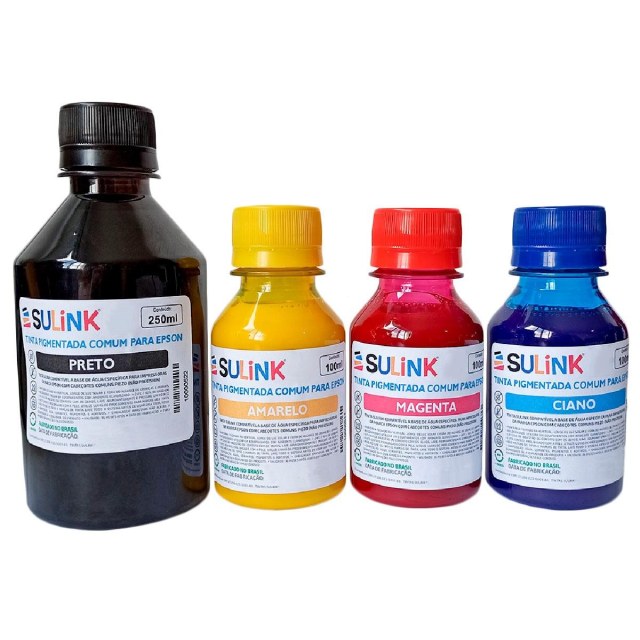 Kit Promocional com 550ml de Tinta Pigmentada para Epson na Sulink