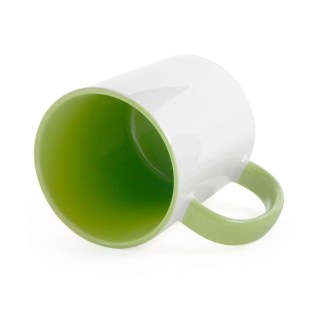 Caneca de Cerâmica Branca com Interior e Alça Colorido para Sublimação | Verde Claro na Sulink