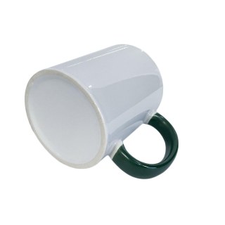 Caneca de Cerâmica Branca com Interior e Alça Colorido para Sublimação | Verde Escuro na Sulink