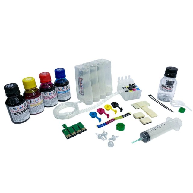 Kit Bulk Ink para Impressora Epson T25 TX123 TX125 TX133 TX135 | Com Tinta Corante