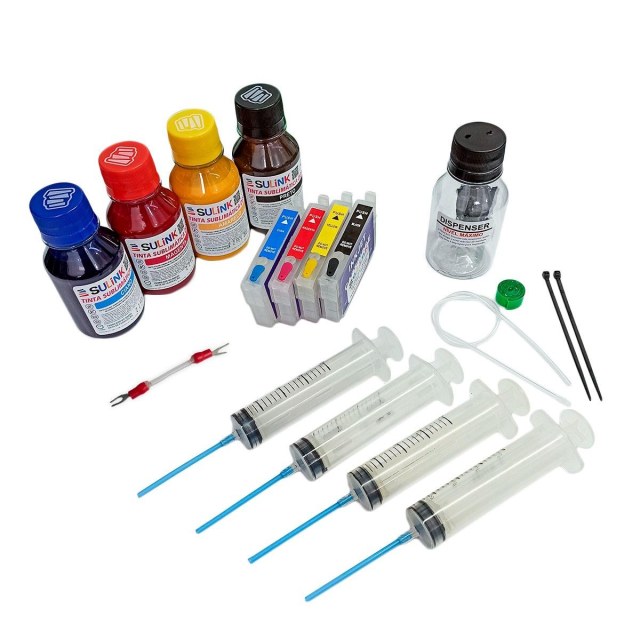 Kit Cartucho Recarregável para Epson T22 TX120 TX130 | Com Tinta Sublimática na Sulink