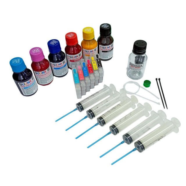 Kit Cartucho Recarregável para Epson T50 TX700W TX720WD TX730WD | Com Tinta Sublimática na Sulink