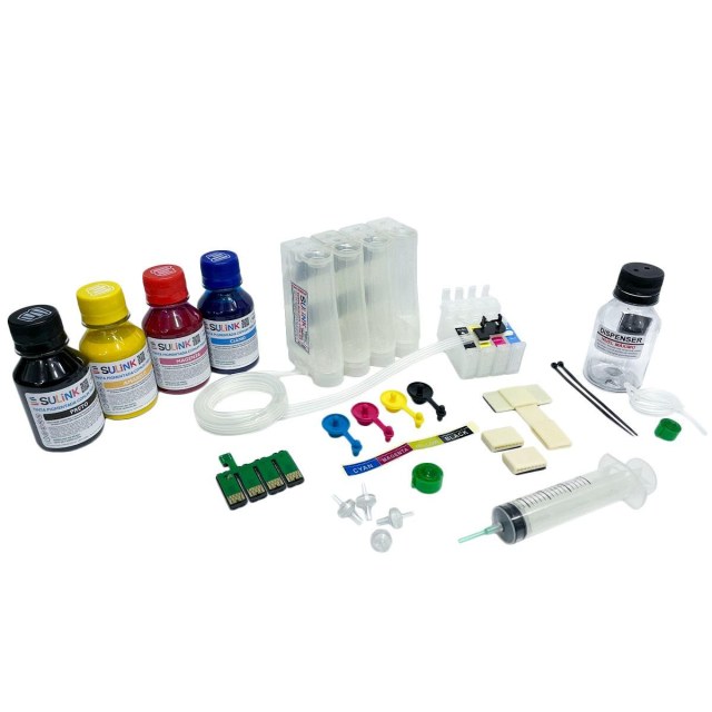 Kit Bulk Ink para Impressora Epson T23 T24 TX105 TX115 | Com Tinta Pigmentada