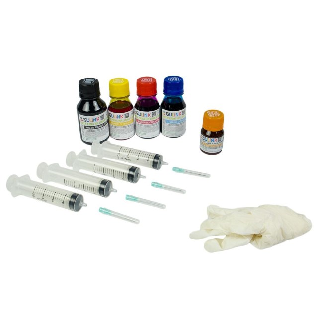 Kit Recarga Fácil para Cartucho HP 670 - HP 3520, 3525, 4615, 4620, 4625, 5525 e Similares - Sem Dispenser na Sulink
