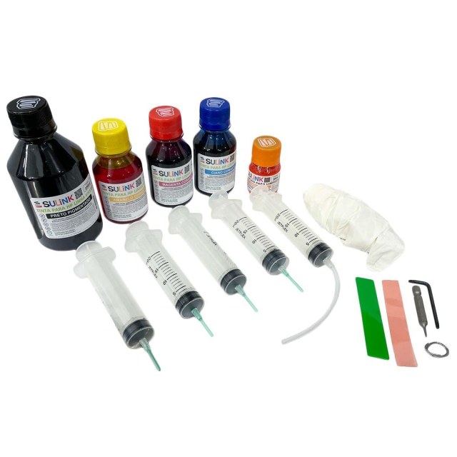 Kit Recarga Fácil para Cartuchos HP 711 | Plotter HP T120 T130 T520 T530 (Médio - 550ml) na Sulink