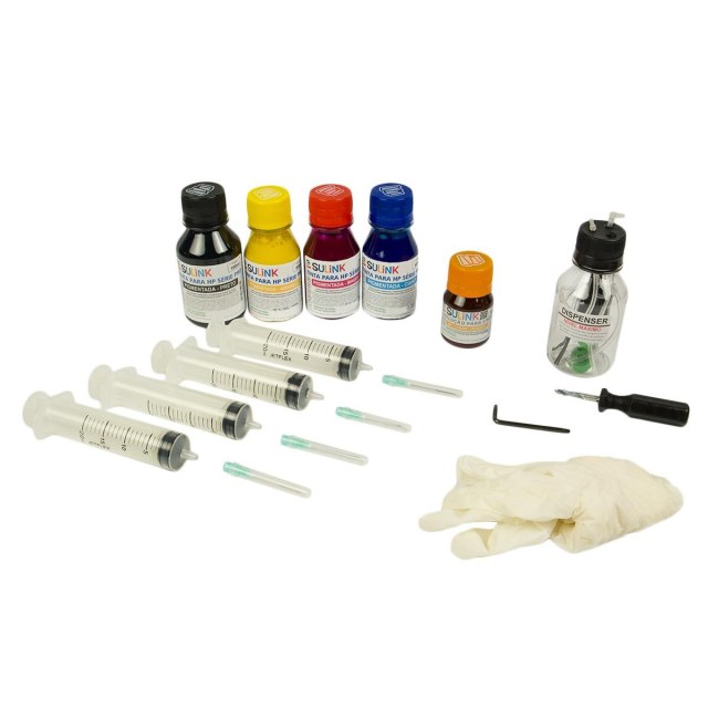 Kit Recarga Fácil para HP 6230 | 6830 | 6970 - Utilizam Cartuchos HP 934 e 935 - Com Dispenser