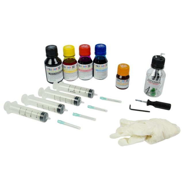Kit Recarga Fácil para HP 6000 | 6500 | 6500A | 7000 | 7500 | 7500A - Cartuchos HP 920 - Com Dispenser na Sulink