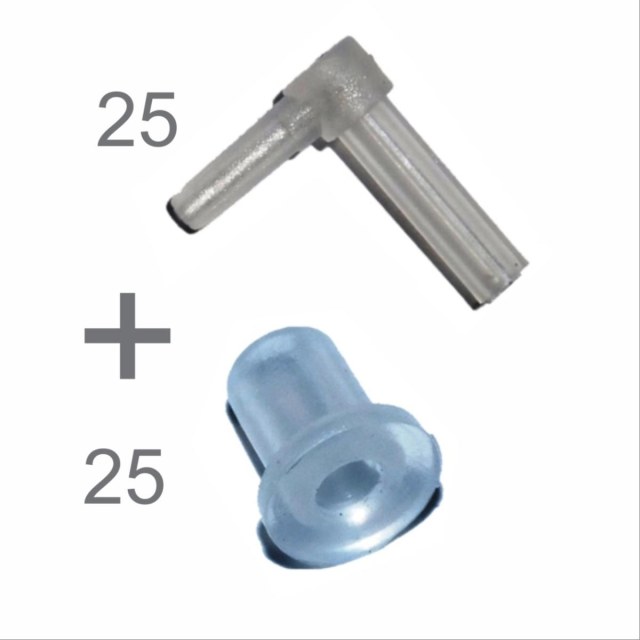 Bico L Conector + Anel de Vedação para Instalação de Bulk Ink e Cartuchos 25 Bico L + 25 Anel de Vedação na Sulink