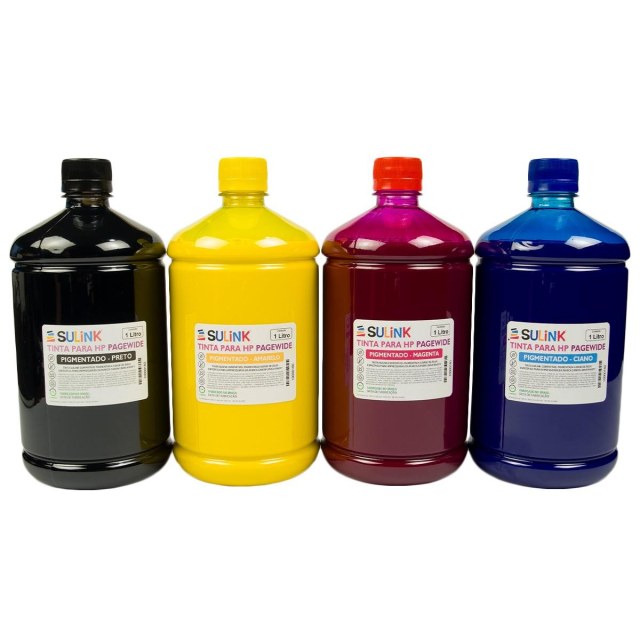 Kit Promocional com 4 Litros de Tinta Pigmentada para HP Série PRO X 451 | 476 | 551 | 576 | 555 | 585