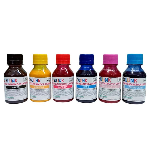 Tinta Sulink para Epson Desktop Sublimática | Kit 600ml (100ml cada cor) na Sulink