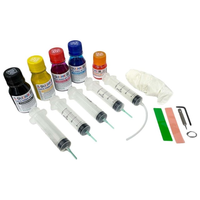 KIT RECARGA FÁCIL PARA CARTUCHOS HP 932 933 - IMPRESSORA HP 7110 7510 7610 7612 (280ML DE TINTA) na Sulink