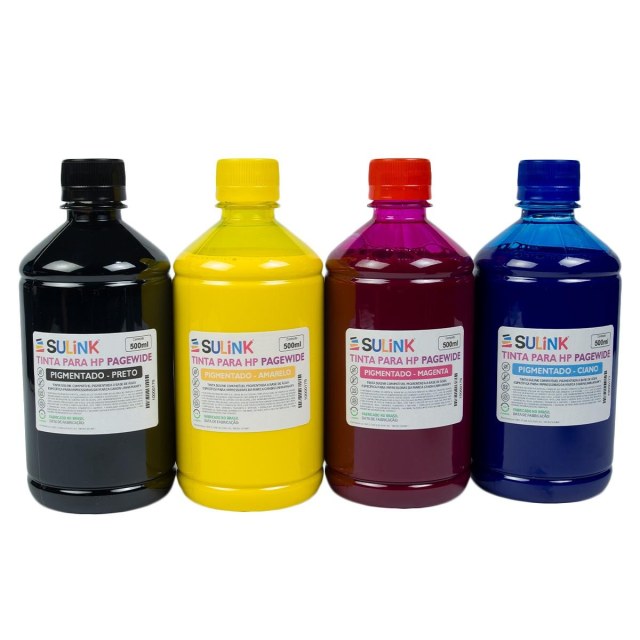 Kit Promocional com 2 Litros de Tinta Pigmentada para HP Série PRO X 451 | 476 | 551 | 576 | 555 | 585
