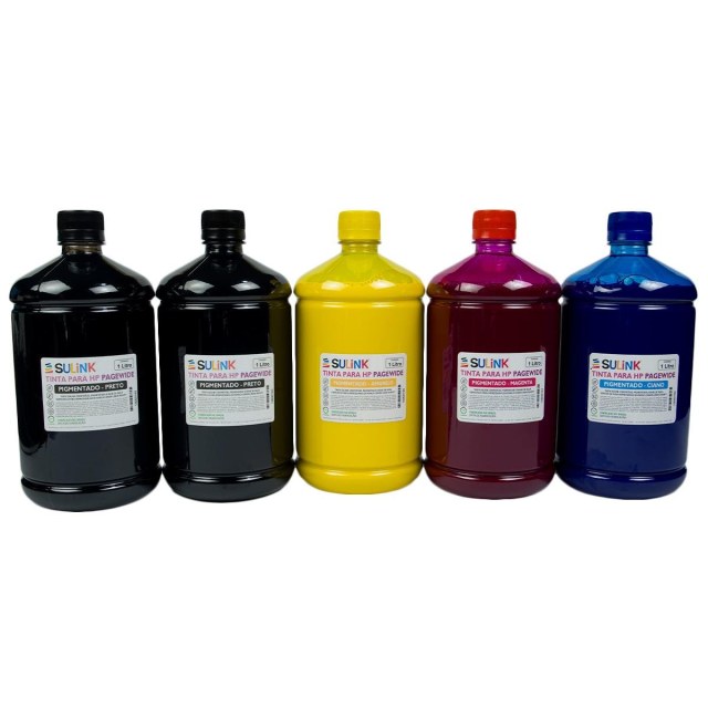 Kit Promocional com 5 Litros de Tinta Pigmentada para HP Série PRO X 451 | 476 | 551 | 555 | 576 | 585