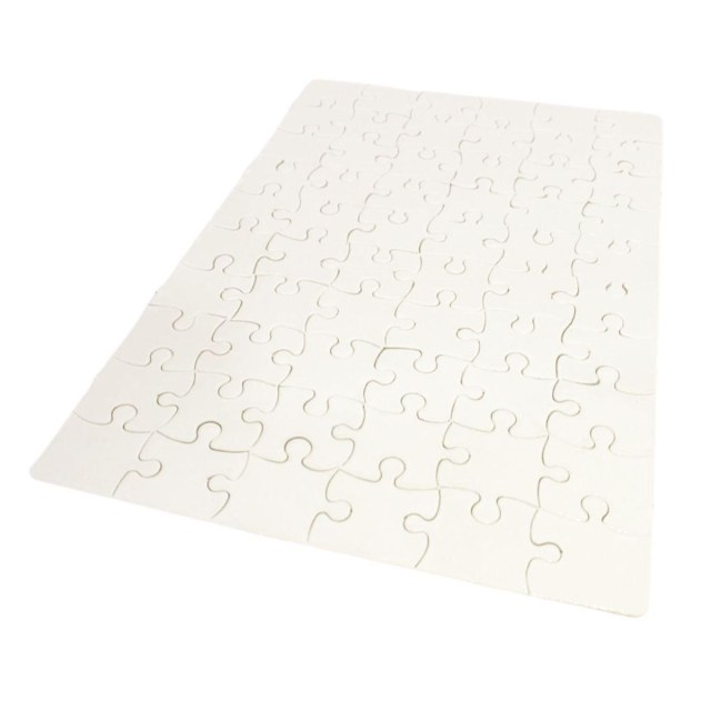 Quebra-Cabeça Branco para Sublimação | Tamanho: 19x27cm (A4) - 60 Peças