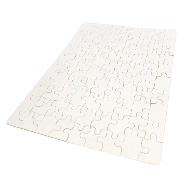 Quebra-Cabeça Branco para Sublimação | Tamanho: 19x27cm (A4) - 90 Peças