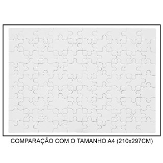 Quebra-Cabeça Branco para Sublimação | Tamanho: 19x27cm (A4) - 90 Peças na Sulink