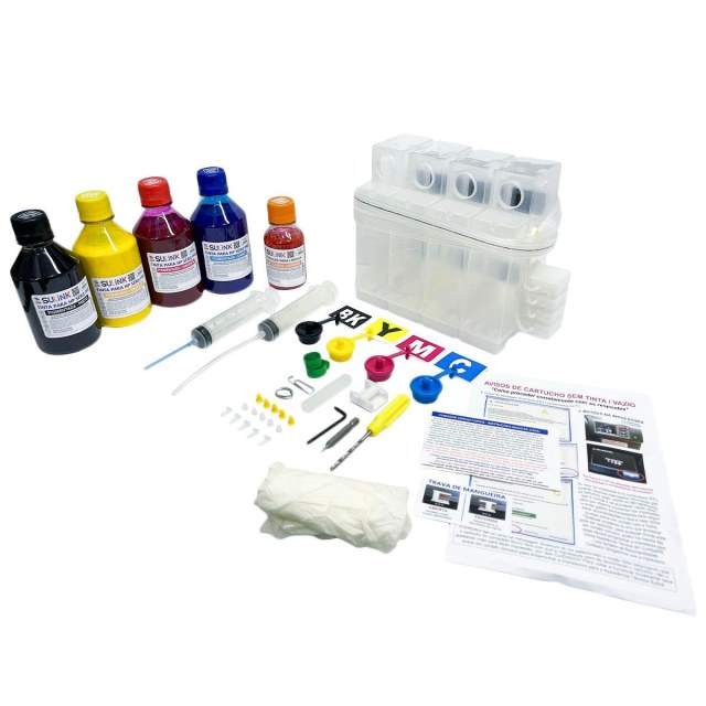Bulk Ink para HP PRO 7610 e 7612 (A3) para Instalação (Sem Cartucho - Utilizar Original HP) | Com Tinta Pigmentada