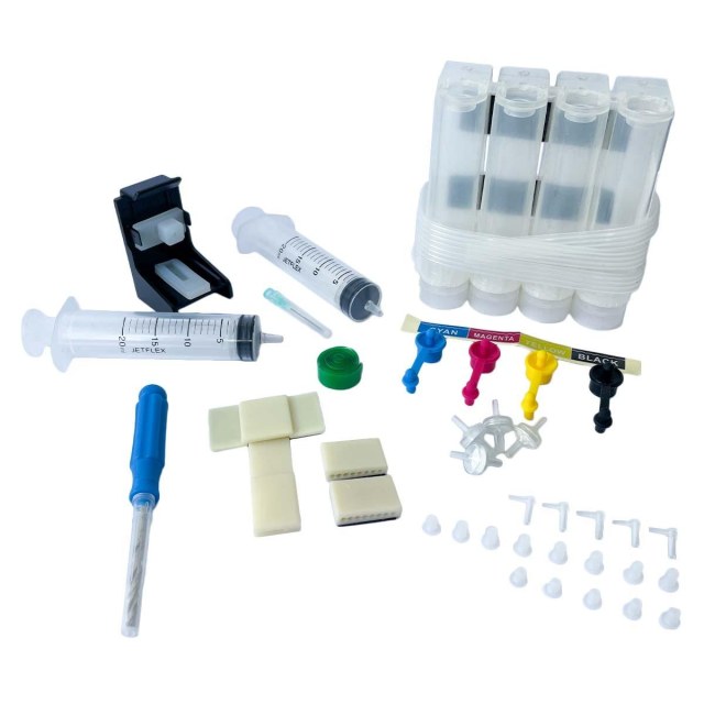 Kit Promocional: Reservatório Bulk Ink Tanque 90ml + Snap Fill + Broca Manual = Completão para HP | 4 Cores - Vazio