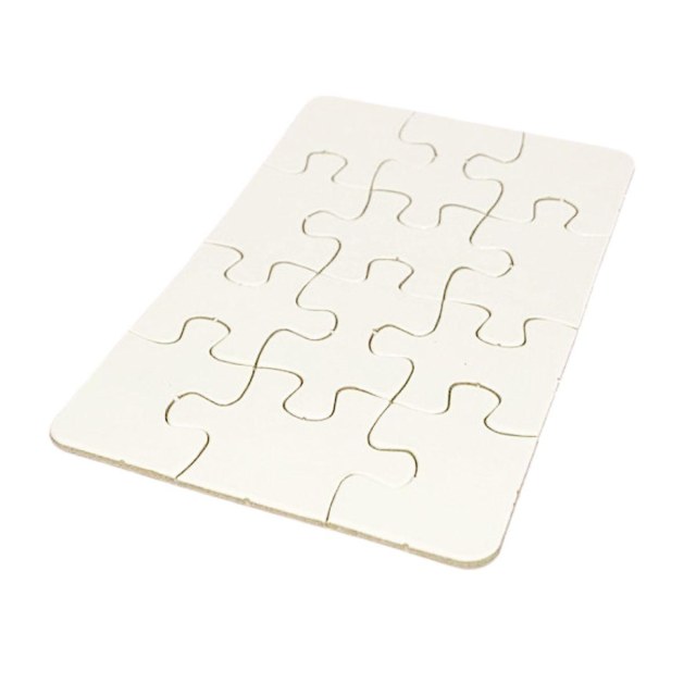 Quebra-Cabeça Branco para Sublimação | Tamanho: 14x9cm (A6) - 12 Peças