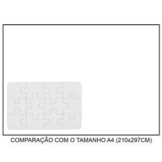 Quebra-Cabeça Branco para Sublimação | Tamanho: 14x9cm (A6) - 12 Peças na Sulink