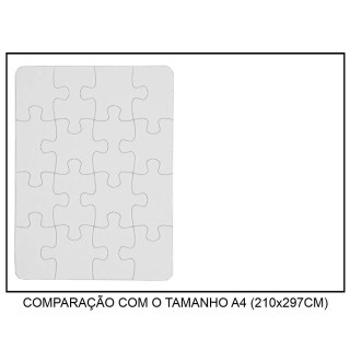 Quebra-Cabeça Branco para Sublimação | Tamanho: 19x14cm (A5) - 16 Peças na Sulink