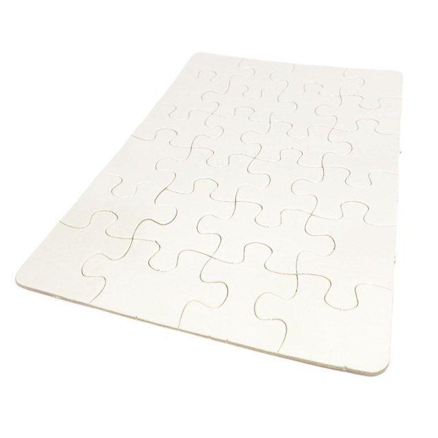 Quebra-Cabeça Branco para Sublimação | Tamanho: 19x27cm (A4) - 24 Peças