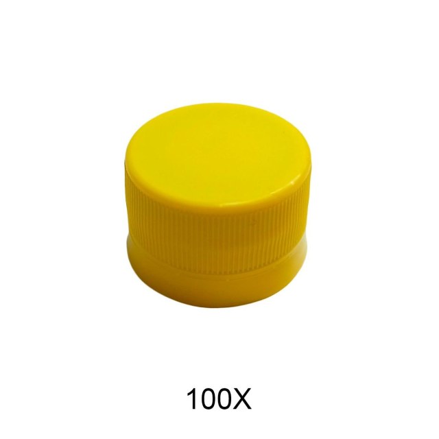 Pacote com 100 Tampas Plástica 28mm com Vedante (Liner) para Frascos, Garrafas e Tubos PET | Várias Cores na Sulink