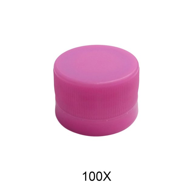 Pacote com 100 Tampas Plástica 28mm com Vedante (Liner) para Frascos, Garrafas e Tubos PET | Várias Cores Rosa - RO106 na Sulink