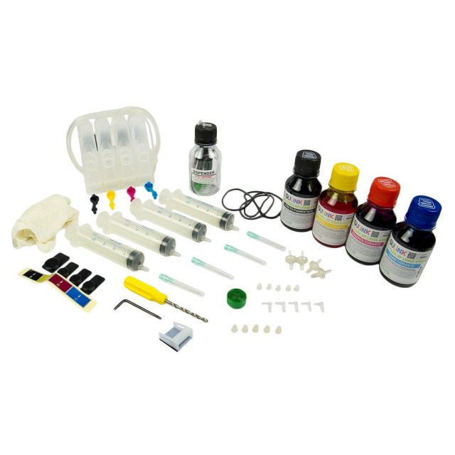Kit Bulk Ink para HP 6000, 6500, 7000, 7500A e similares para instalação (Sem cartuchos - utilizar original HP) - Com tinta