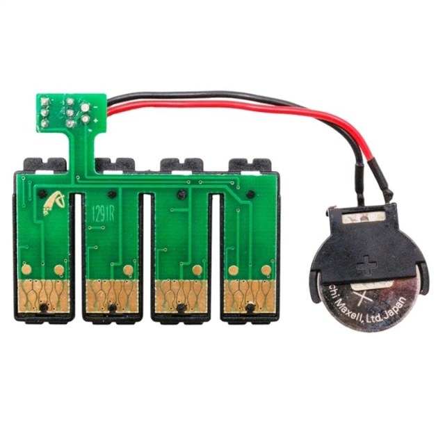 Placa Reset Chip Full para Bulk Ink Epson 4 Cores | Modelo: 1291R Botão Reset com Bateria na Sulink