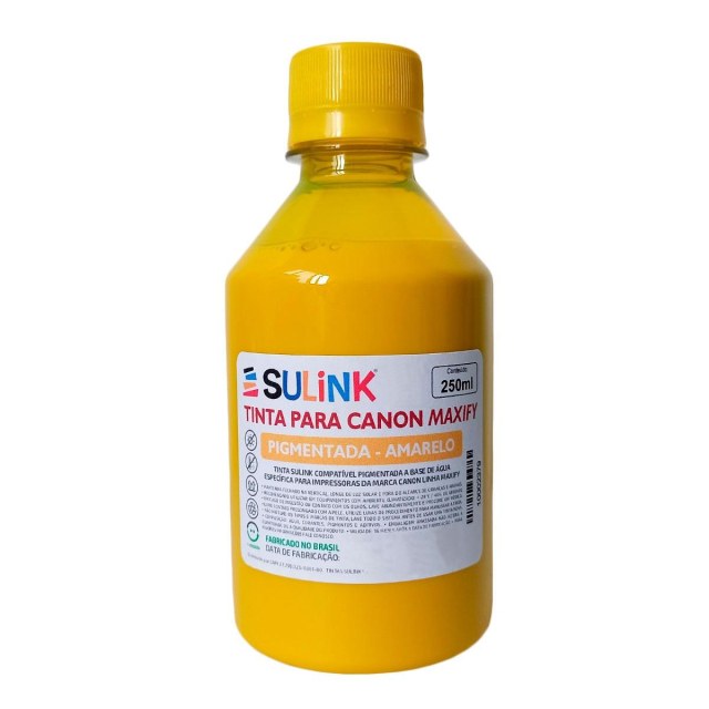 Tinta Sulink para Canon Maxify Pigmentada | 250ml Amarelo na Sulink