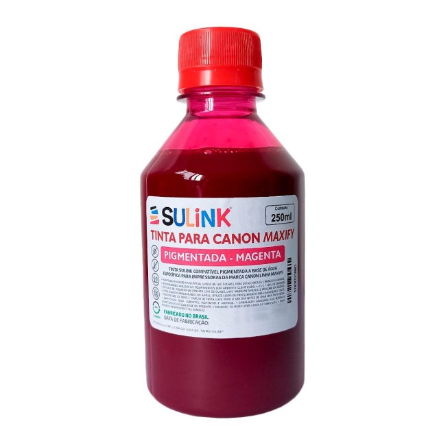 Tinta Sulink para Canon Maxify Pigmentada | 250ml Magenta na Sulink