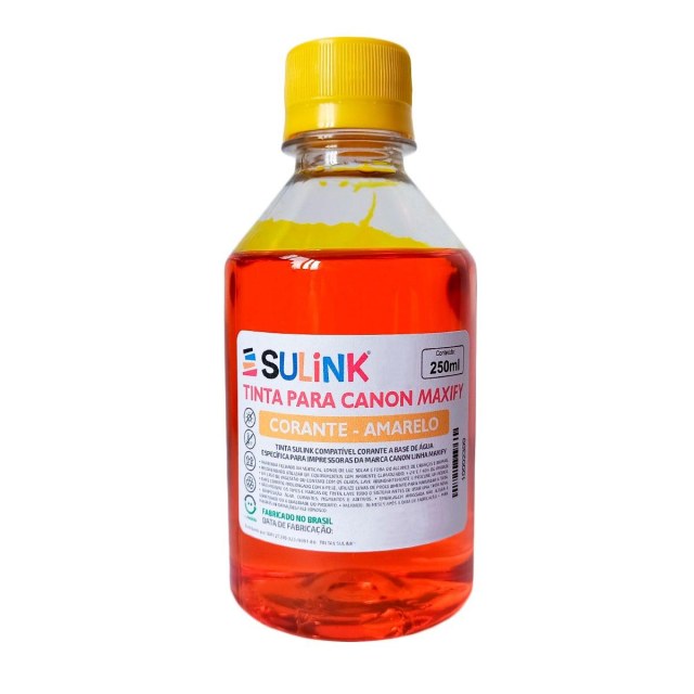 Tinta Sulink para Canon Maxify Corante | 250ml Amarelo na Sulink