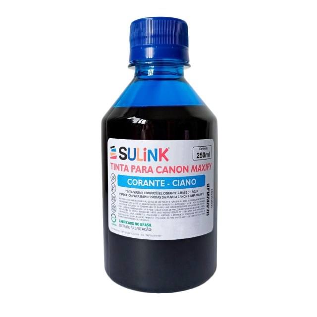 Tinta Sulink para Canon Maxify Corante | 250ml Ciano na Sulink