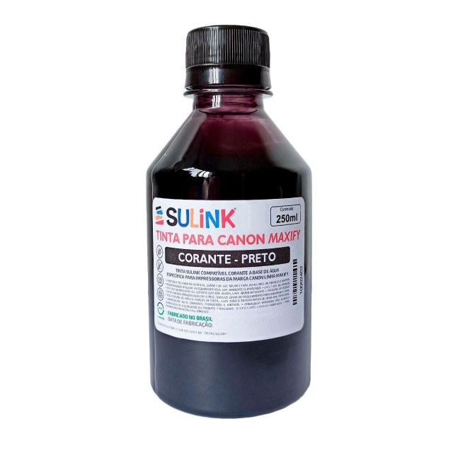 Tinta Sulink para Canon Maxify Corante | 250ml Preto na Sulink