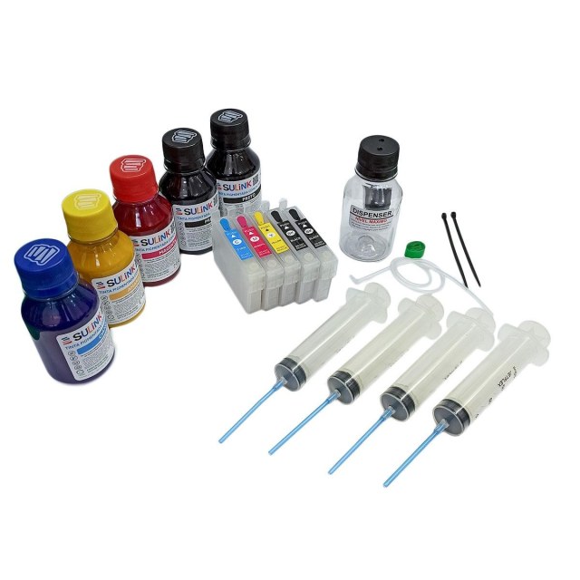 Kit Cartucho Recarregável para Epson T33 | Com Tinta Pigmentada na Sulink