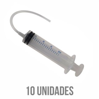 Seringa com Mangueira de Silicone Flexível (20ml) - Ideal para Cabeçotes HP PRO e CANON MAXIFY | Kit com 10 Unidades na Sulink