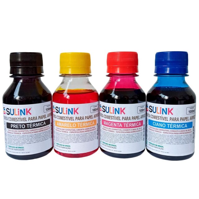 Kit Promocional: 400ml de Tinta Comestível para Papel Arroz - Utilizar em HP e Canon na Sulink